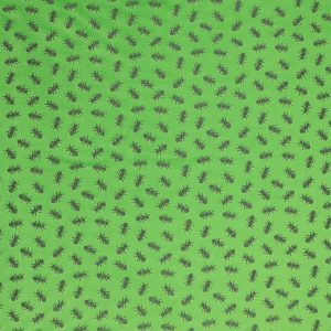 Foiled Ants on Green Pure Plush Fleece Fabric