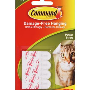 Command 12pk White Small Adhesive Poster Strips - 1
