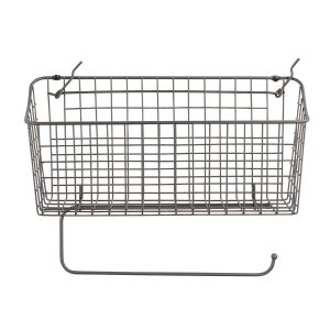 Spectrum Pegboard Basket with Paper Towel Holder