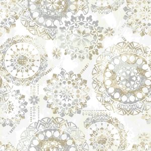 RoomMates Wallpaper Tan   Blue Bohemian