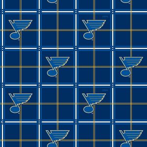 St. Louis Blues Flannel Fabric Box Plaid