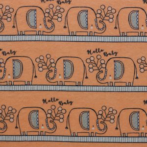 Peach Elephants In Line Super Snuggle Flannel Fabric