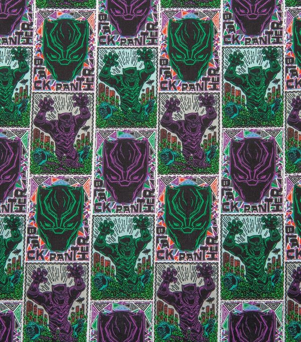 Black Panther Linocut Poster Cotton Fabric - Image 2
