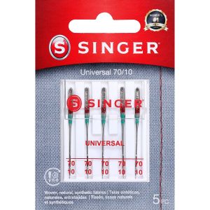 SINGER 90/14 Universal Regular Point Sewing Machine Needles 5ct