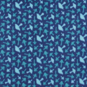 Blue Mushroom Toss Anti Pill Plush Fleece Fabric