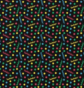 Twister Classic Dots on Black Cotton Fabric
