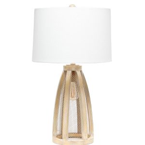 All The Rages Wooded Arch Farmhouse Table Lamp Natural