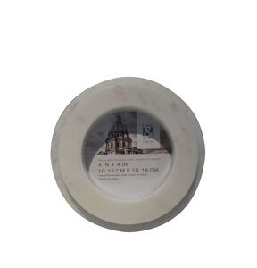 4 White Round Marble Tabletop Picture Frame by Place   Time