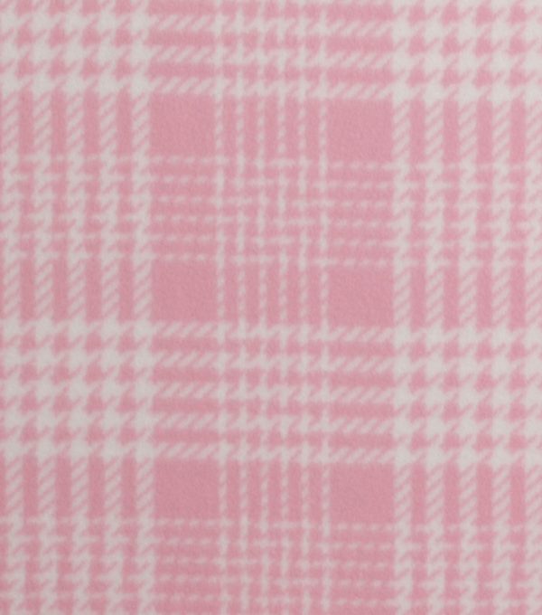 Pink Plaid Blizzard Fleece Fabric