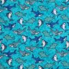 Novelty Cotton Fabric 43 Packed Sharks