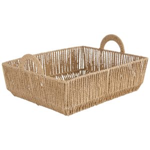 Simplify 15 x 5 Dutch Weave Shelf Storage Basket With Round Handles