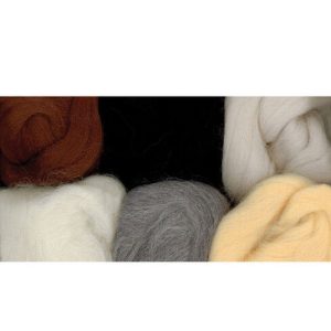 Paint Box Wools 2oz Natural Needle Felting Roving Roll 6ct
