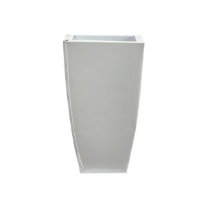 Nearly Natural 13 White Tapered Geometric Metal Planter