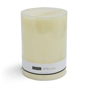 6 x 8 LED Cream Smooth Wax Pillar Candle by Hudson 43