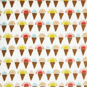 Summer Sunshine   Rainbow Cones On White Sew Lush Fleece Fabric