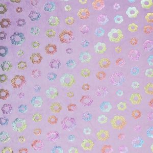 Foil Flowers on Purple Pure Plush Fleece Fabric