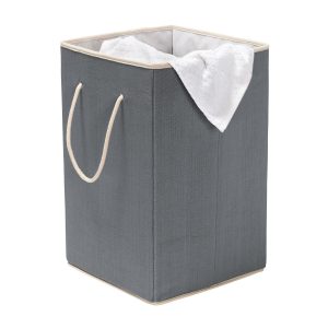 Honey Can Do 14 x 22 Gray Resin Square Laundry Hamper With Handles