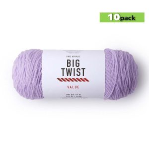 10pk Solid Purple Medium Weight Acrylic 380yd Value Yarn by Big Twist