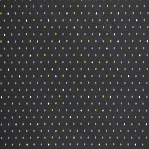 White   Yellow Dots on Black Quilt Cotton Fabric by Quilter s Showcase