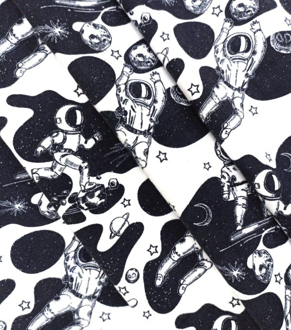 Skateboarding Astronaut Super Snuggle Flannel Fabric - Image 2