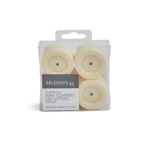Flameless Cream Mini LED Wax Votive Candles 4pk
