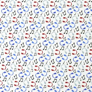 Headphones and Music Super Snuggle Flannel Fabric