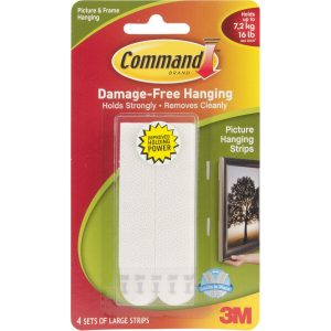 Command 16lb White Large Picture Hanging Strips 4pk - 1