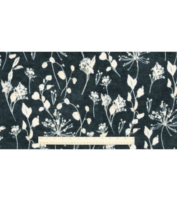 Black Floral Luxe Fleece Fabric - Image 4