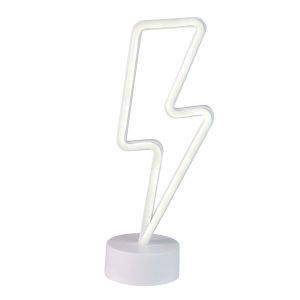 Northlight 11.5 White Battery Operated Neon LED Lightening Bolt Light