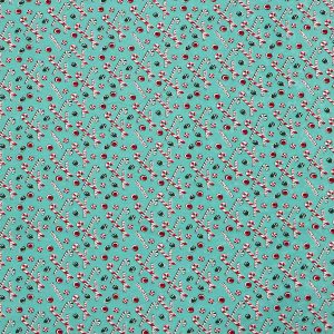 Candy Canes on Blue Super Snuggle Christmas Flannel Fabric