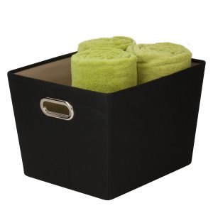 Honey Can Do 16 x 11 Black Storage Bin With Carrying Handles