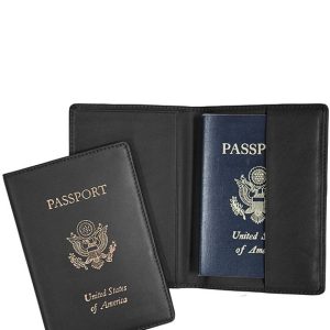 Leather Foil-Stamped RFID Blocking Passport Jacket