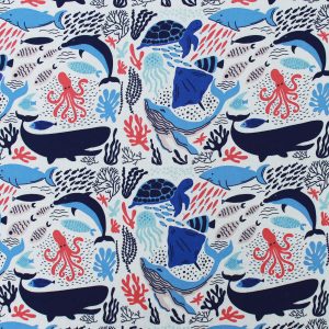 Bright Sea Life Super Snuggle Flannel Fabric