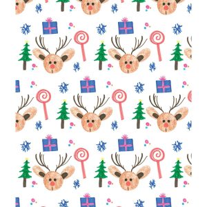 St. Jude Patients Presents   Deer on White Christmas Cotton Fabric