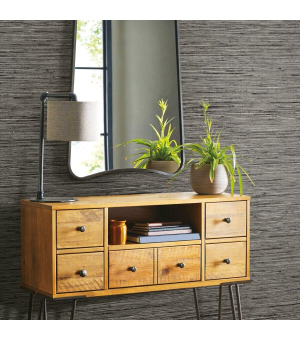 RoomMates Wallpaper Grey Grasscloth - Image 3