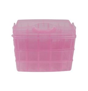 Everything Mary 10 Pink 30 Compartment Stackable Plastic Storage Box