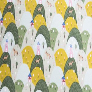 Gray Windmill Mountains Super Snuggle Flannel Fabric