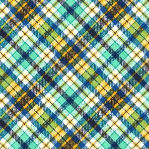 Green Blue Yellow Textured Bias Plaid Super Snuggle Flannel Fabric
