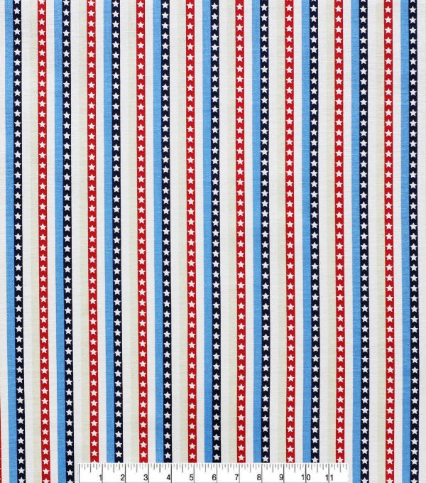 Star Stripe Patriotic Cotton Fabric - Image 2