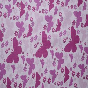 Butterflies on Pink Cotton Fabric by Quilter s Showcase