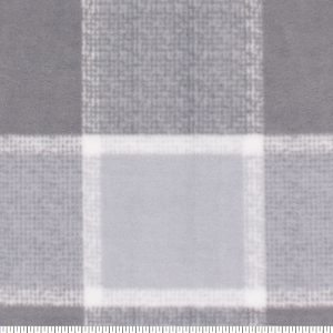 Gray Large Plaid Anti Pill Fleece Fabric