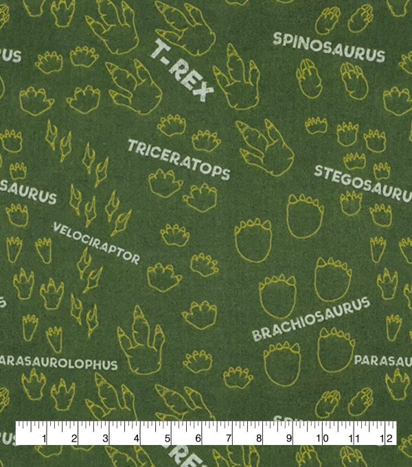 Dino Footprints Super Snuggle Flannel Fabric - Image 3