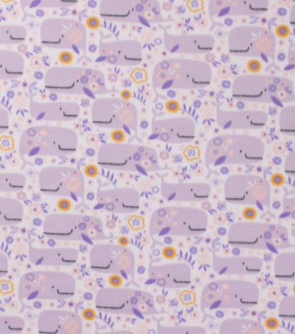 Purple Whale Blizzard Fleece Fabric - Image 2