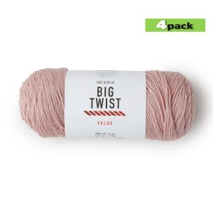 4pk Solid Light Rose Medium Weight Acrylic 380yd Value Yarn by Big Twist
