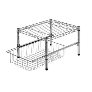 Honey Can Do 18 Chrome Stacking Cabinet Organizer Drawer