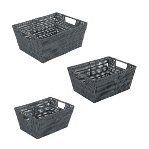 Simplify 3pk Rattan Storage Baskets