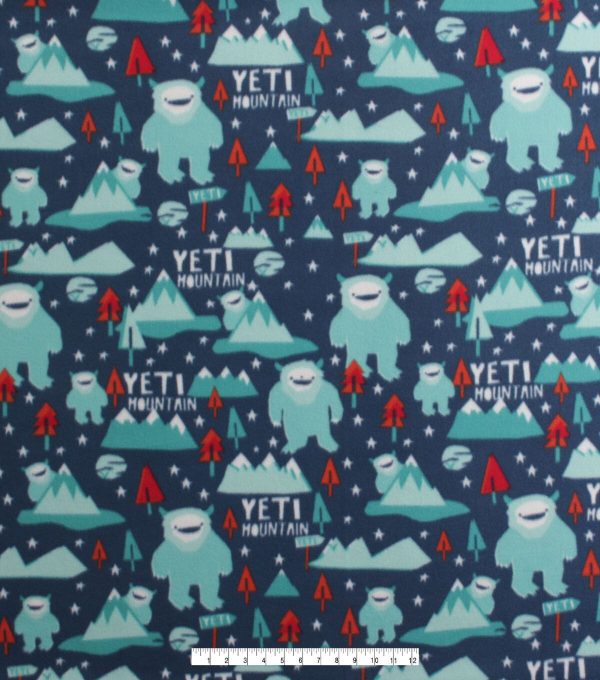Happy Yetis Blizzard Fleece Fabric - Image 2