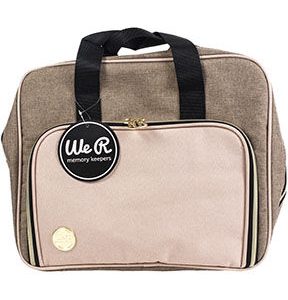 We R Memory Keepers Taupe   Pink Crafter s Shoulder Bag