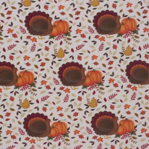 Turkeys   Pumpkins Harvest Cotton Fabric