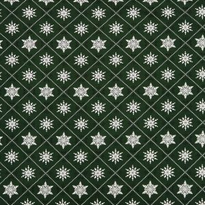 Snowflakes on Green Super Snuggle Christmas Flannel Fabric